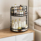 Rotating Makeup Organizer Double Layer with Brush Holder for Skincare Perfume