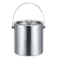 2L Ice Bucket with Tong and Lid Insulated Double Walled Stainless Steel Cooler with Strainer