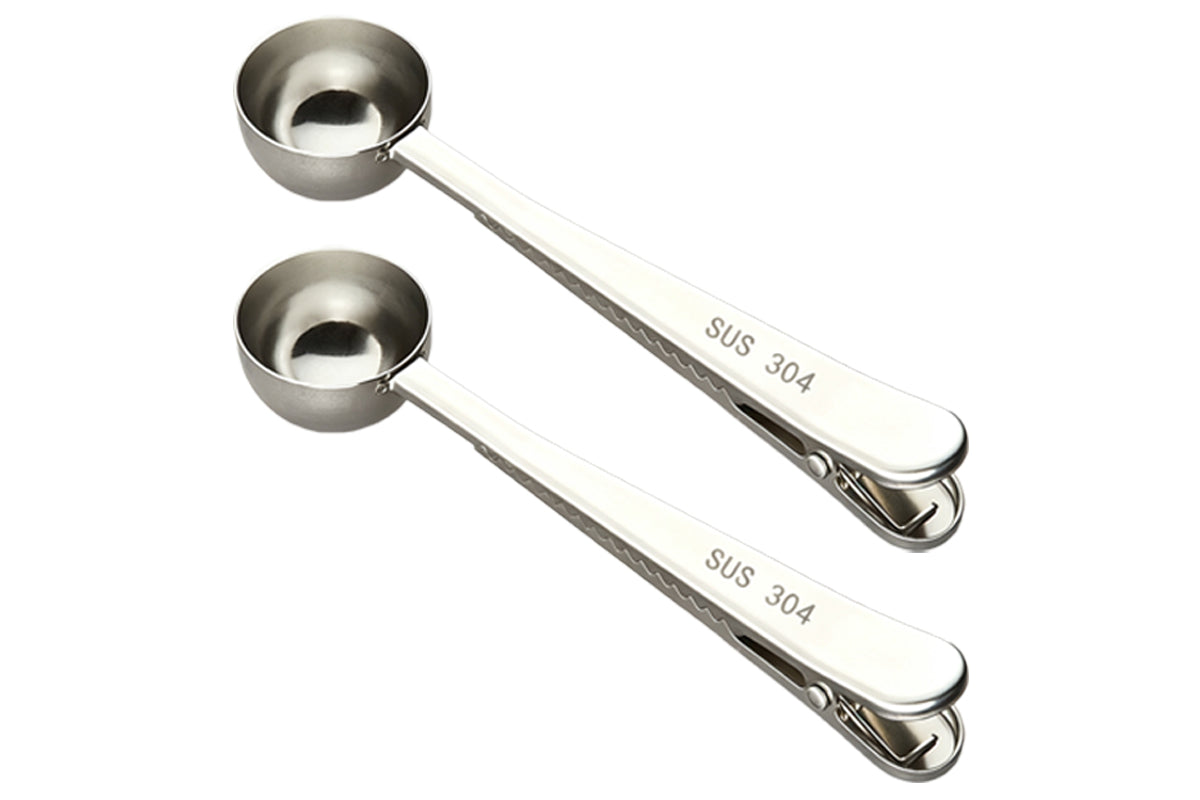2-in-1 Coffee Scoop Bag Clip 304 Stainless Steel Spoon Bag Sealing Clip