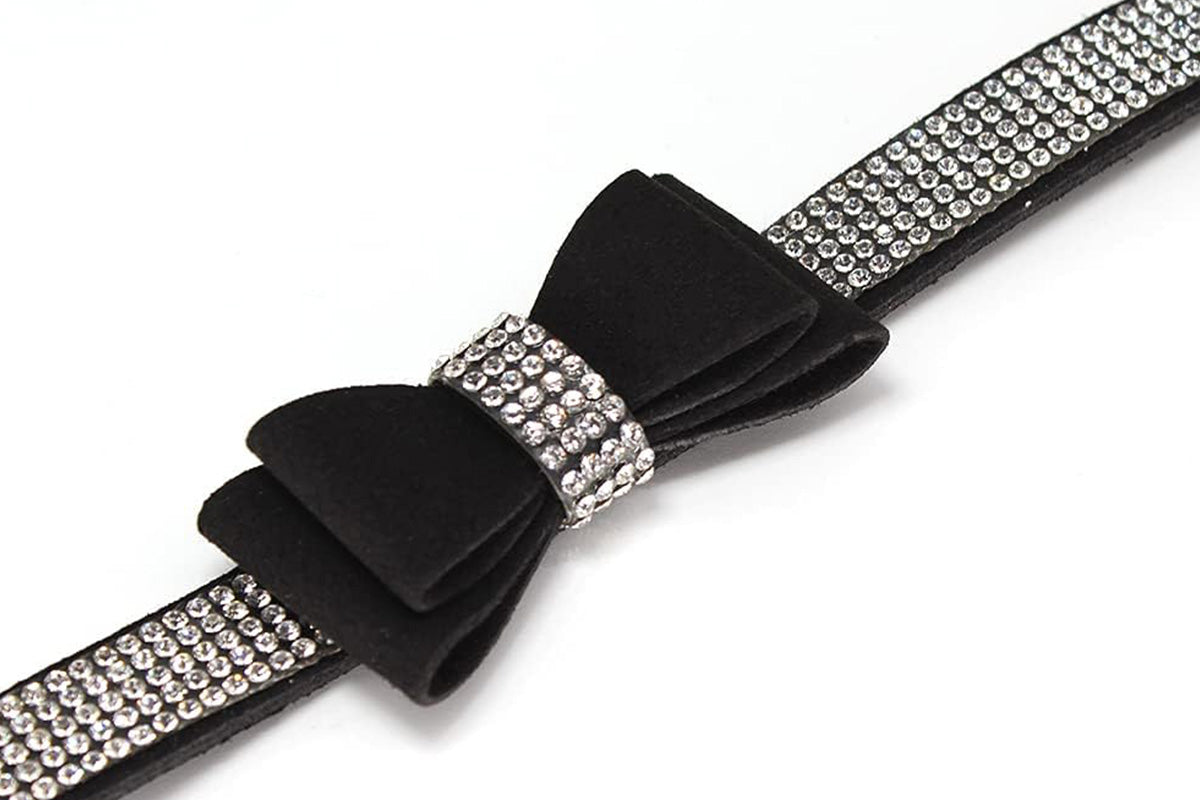 Dazzling Embellishments Dog Leashes and Collars with Bow Knot for Small Dogs Puppy