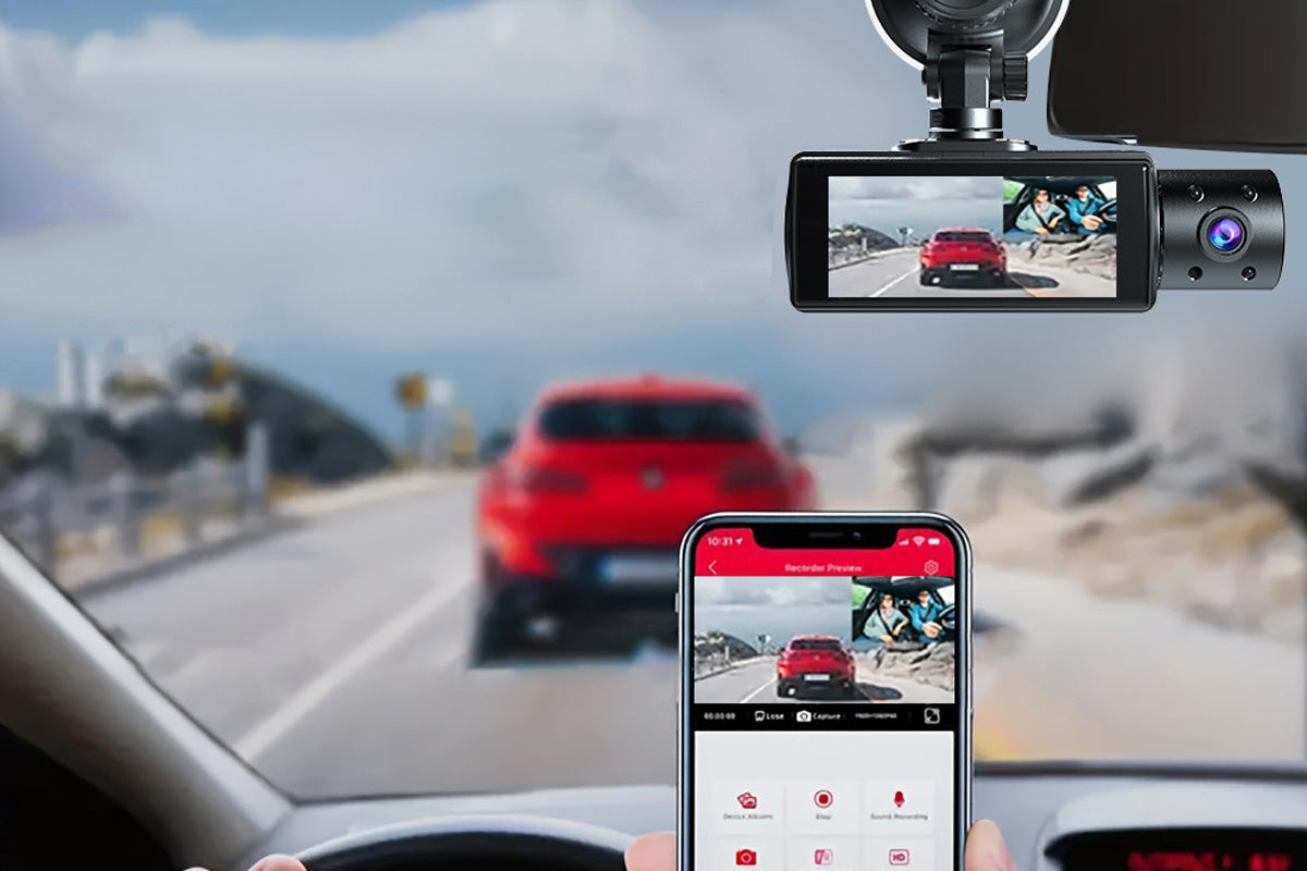 Dash Cam with WiFi Front Rear Interior Recording Night Vision