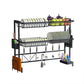 Over The Sink Dish Drying Rack Adjustable Large Capacity Stainless Steel Drainer with Cutlery Utensil Holders