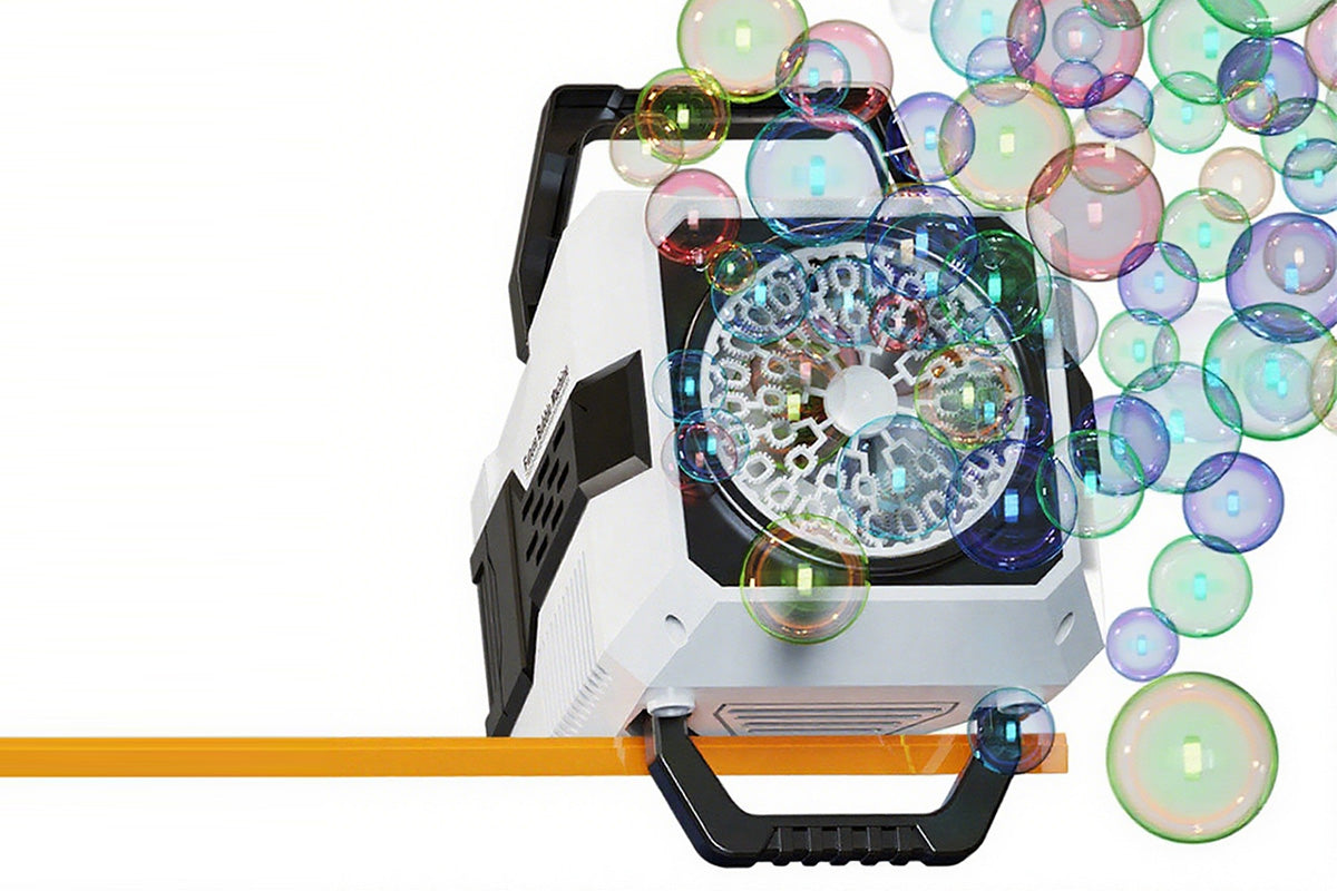 Bubble Machine Automatic Rotation and RGB Lights Bubble Maker for Parties Weddings