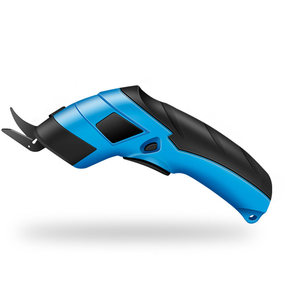 Blue Power Cordless Electric Tailor Scissors with a Replacement Head and Two Scissors Tip Covers
