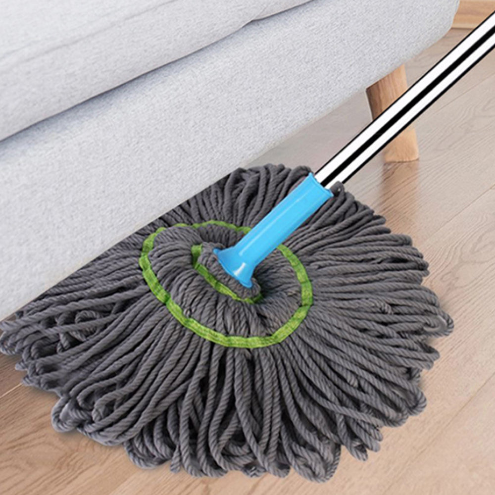 2Pcs Detachable Pole Fibre Self Wringing Mop with a Replacement Head