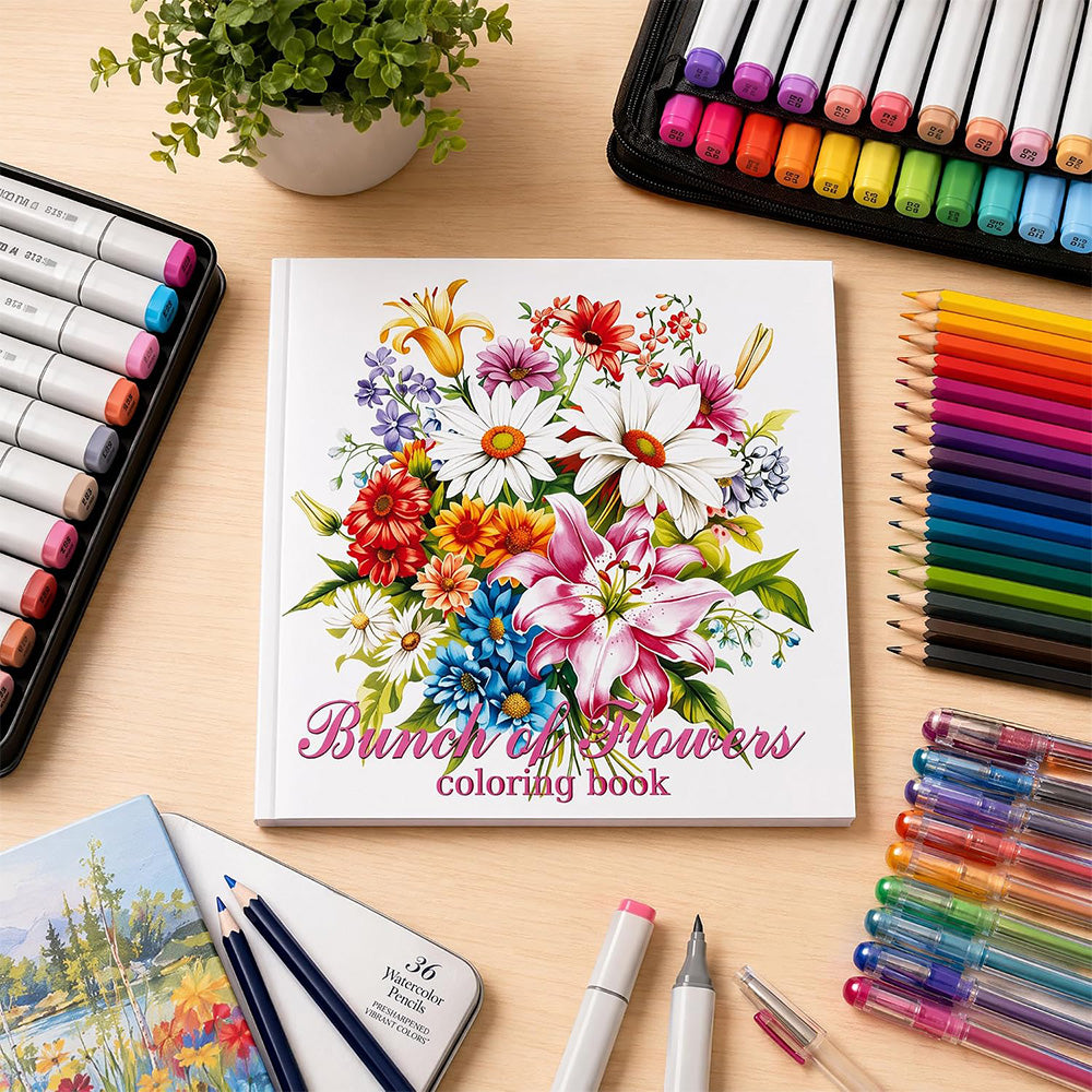 2 Coloring Books with 24 Floral and 24 Butterfly Designs
