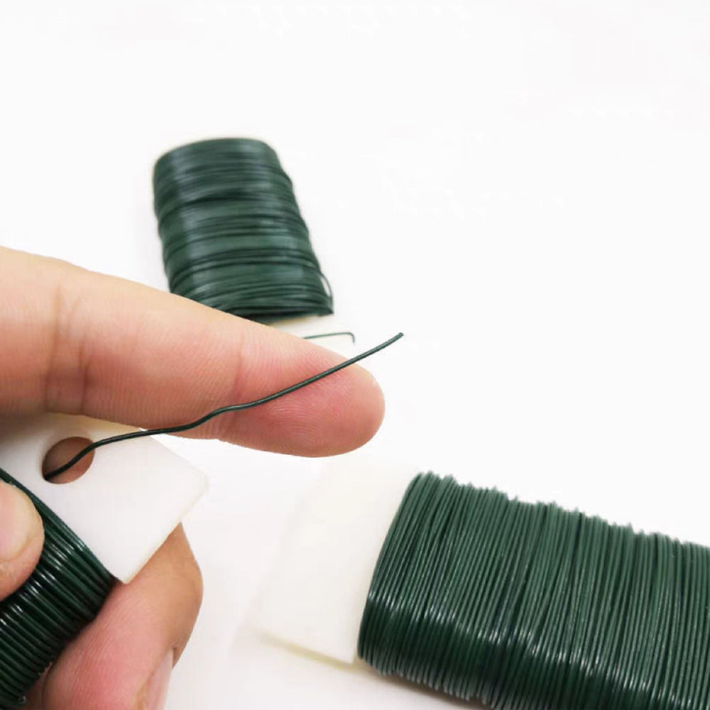 4 Pack 07mm Green Floral Wire Rolls for Christmas Wreath Crafts