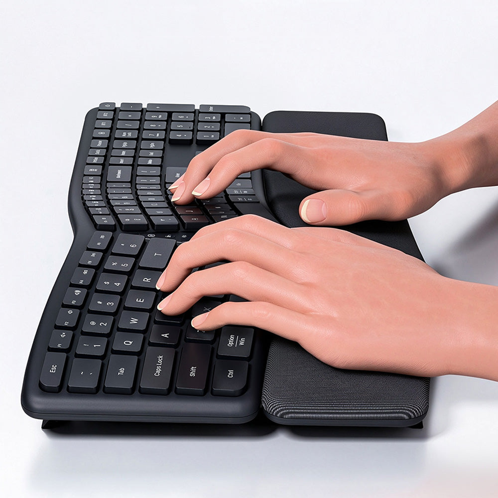 111-Key Rechargeable Dual-Mode Bluetooth Keyboard with Memory-Foam Wrist Rest