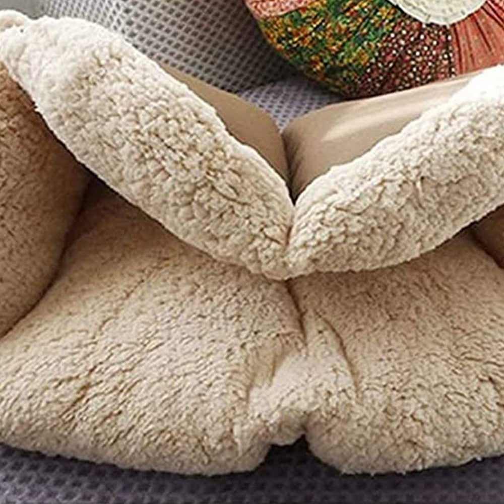 Fleece Chair Seat Cushion Lumbar Back Support Cushion