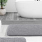 Rounded Corners Chenille Bath Mat Soft Absorbent Non-Slip Washable Bathroom Rug