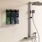 No-Drill Wall-Mounted Triple Soap Dispenser for Bathroom Shampoo Conditioner & Body Wash