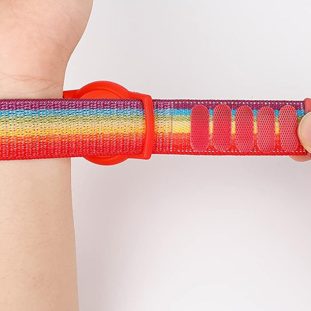 2PCS Soft Nylon Wristbands for Airtag Adjustable Bracelet for Airtag for Little Ones Adults-Multicolour