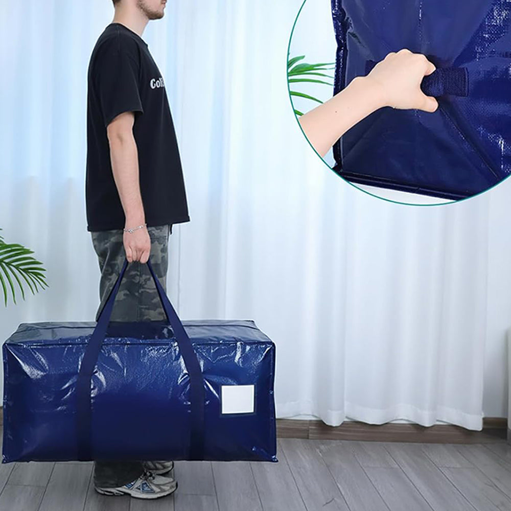 4 Pack Extra Heavy Duty Large Moving Bags with Strong Zipper and Comfortable Handles