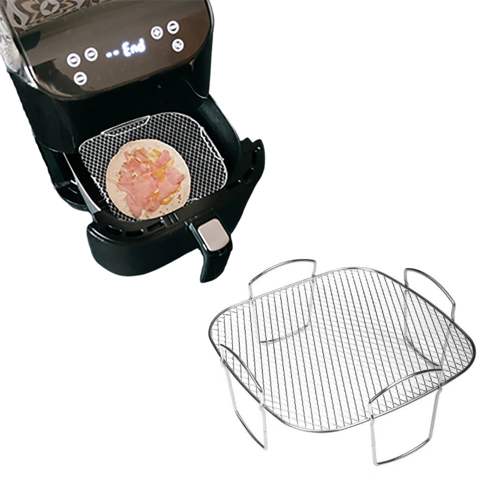Stainless Steel Air Fryer Grill Rack Baking Tray Dehydrator Accessory