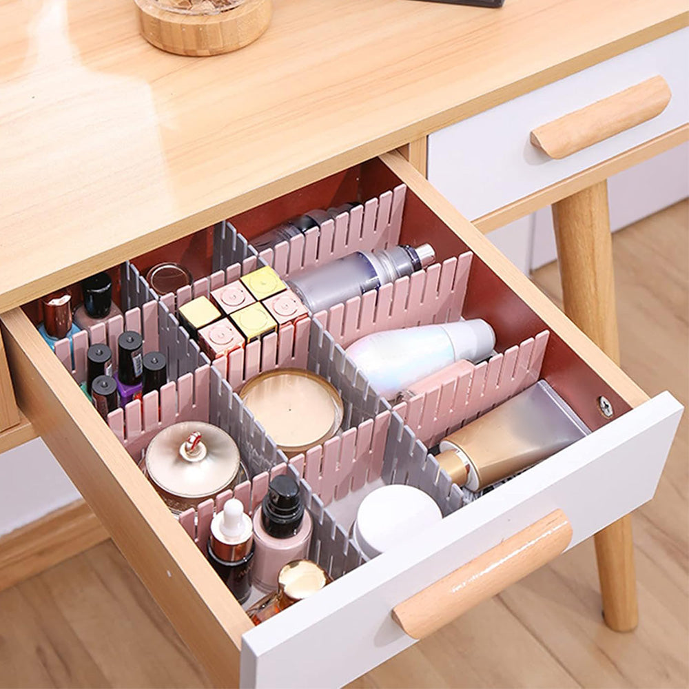 24Pcs Adjustable Drawer Divider DIY Storage Organiser for Cabinets