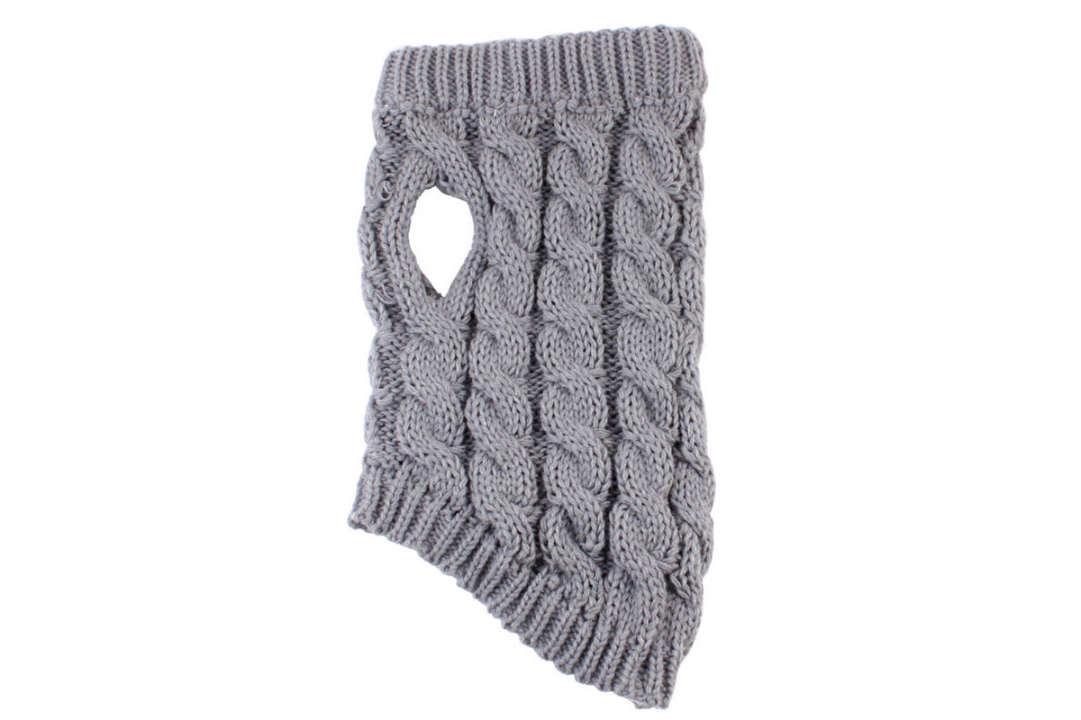 Puppy Dog Jumper Winter Warm Knitted Sweater Pet Clothes for Small Dogs Coat-Grey