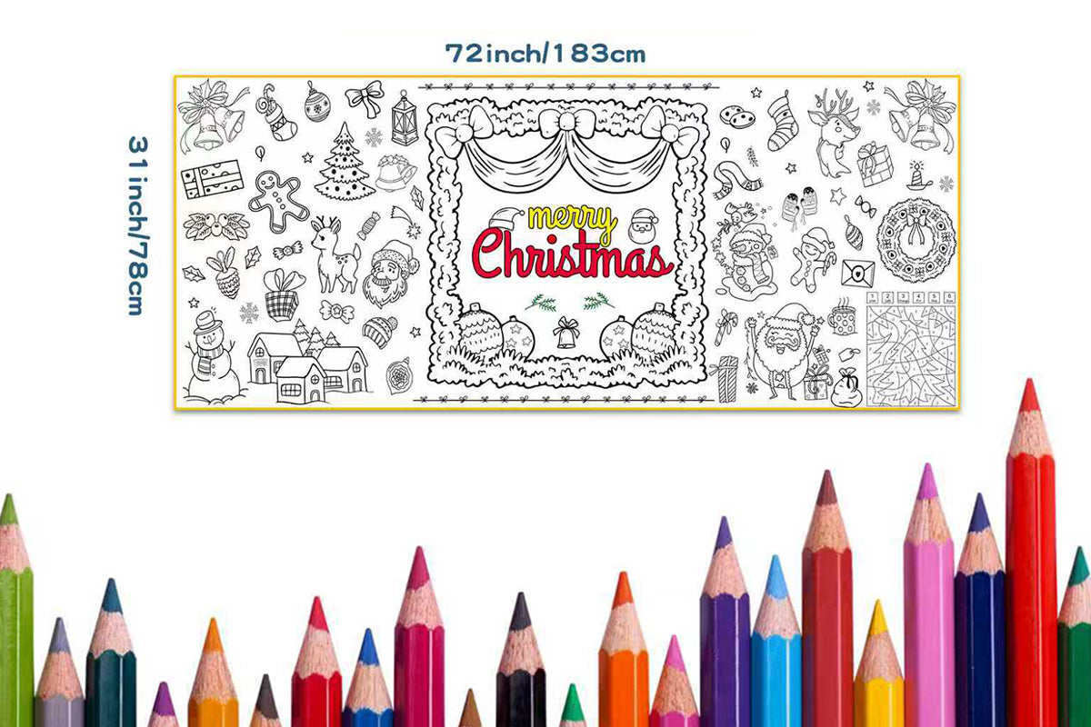76x183cm Christmas Giant DIY Coloring Poster