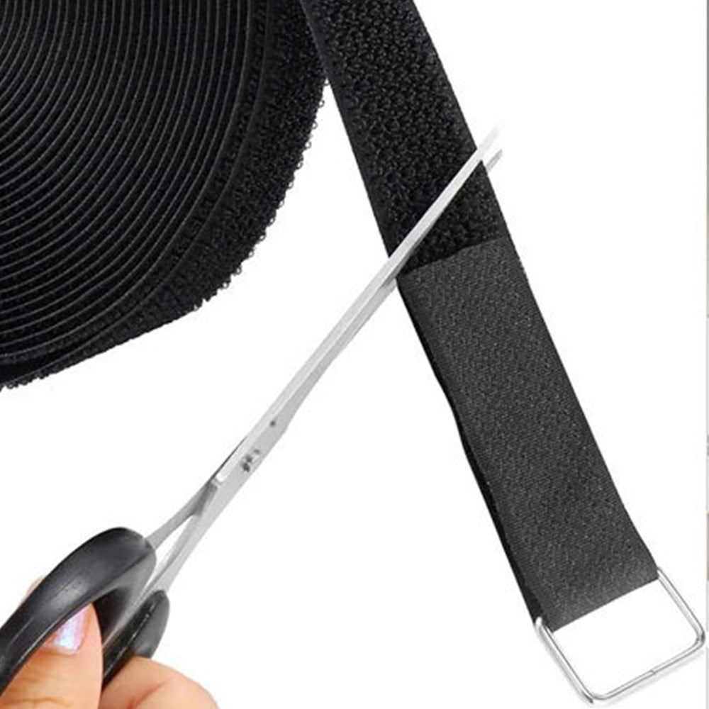 Self Gripping Hook and Loop Tie Nylon Cable Strap with Metal Buckles