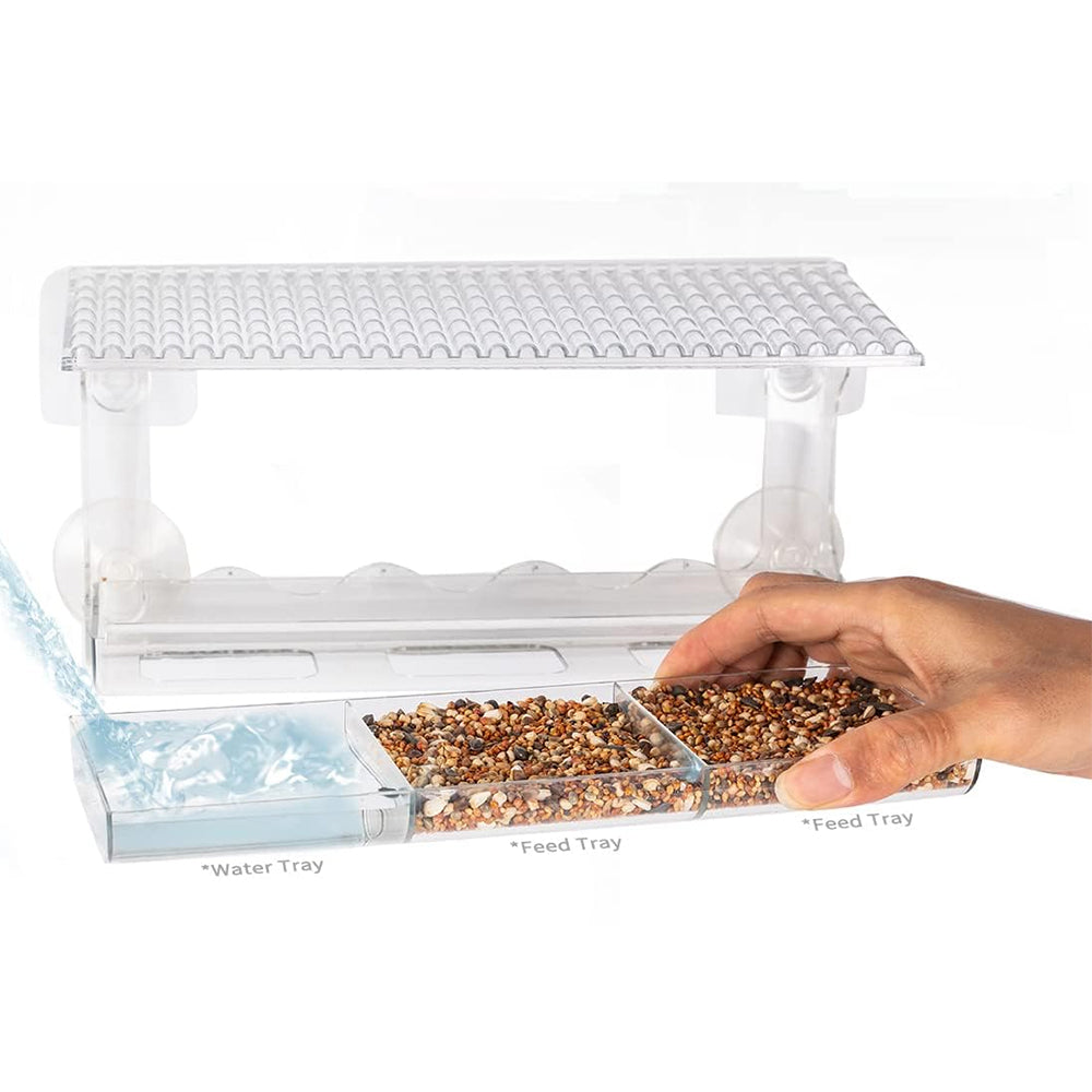 Outdoor Window Mounted Clear Bird Feeder with Suction Cups
