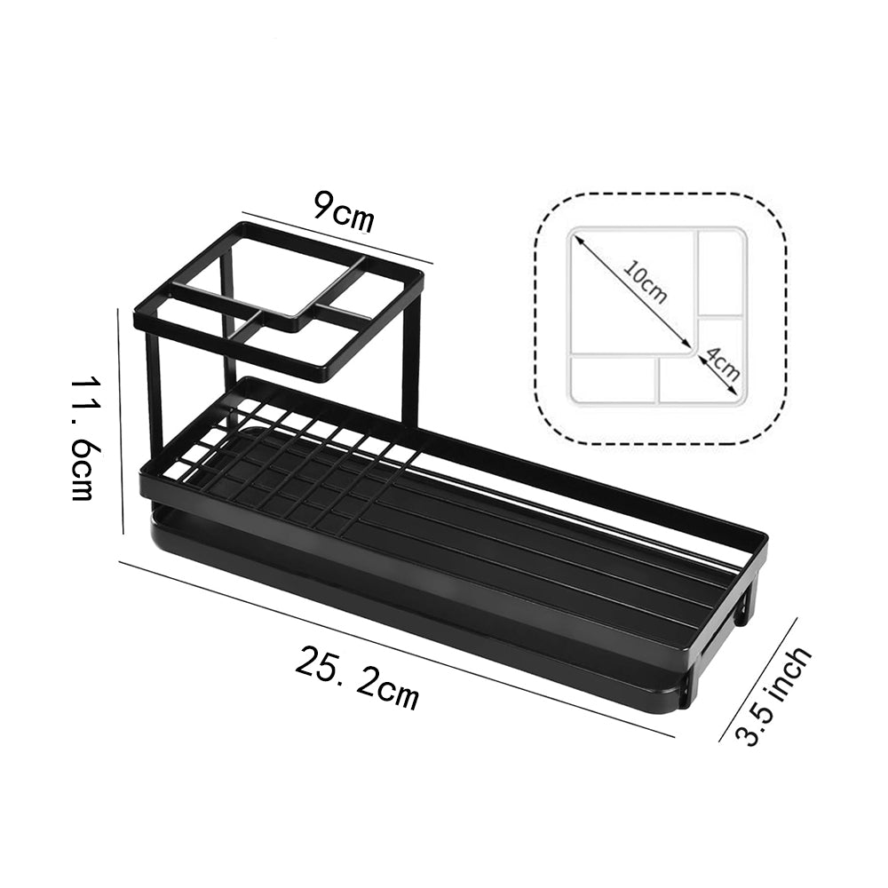 Toothbrush Holder 4 Slots Metal Tooth Brushing Organizer with Drainage