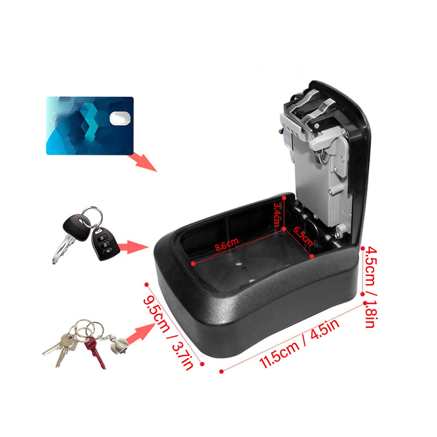 Single Password Waterproof Large Capacity Wall Mount Key Lock Box for Home Garage