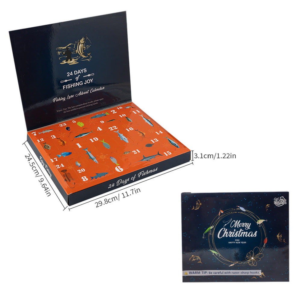 2025 Advent Calendar Fishing Christmas Countdown 24 Days Fishing Lures for Fishing