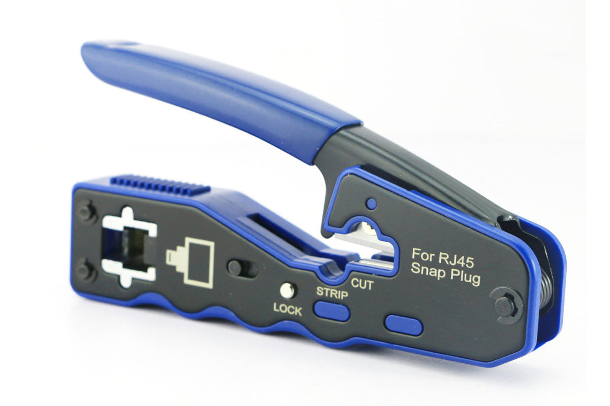 RJ45 Crimp Tool Pass Thru Ethernet Crimper for Cat5e Cat6 Cat6a 8P