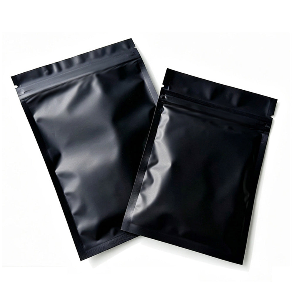 100 Pack Black Matte Aluminum Foil Food Storage Bags in 2 Sizes