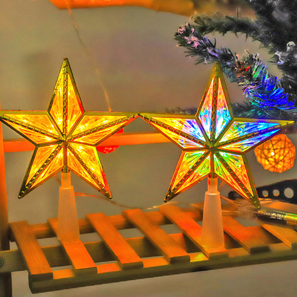 Led Pentagram Christmas Tree Top Light