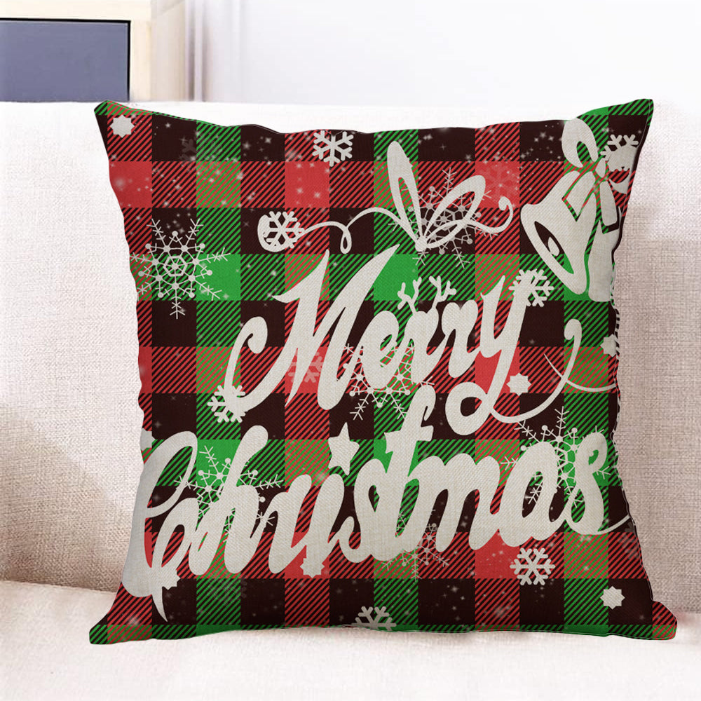 45x45cm Linen Christmas Pillow Cover Throw Pillowcase