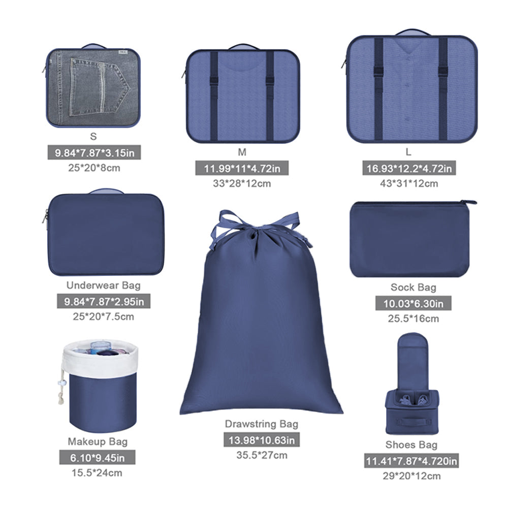 8Pcs Packing Cubes for Travel Lightweight Luggage Organizers