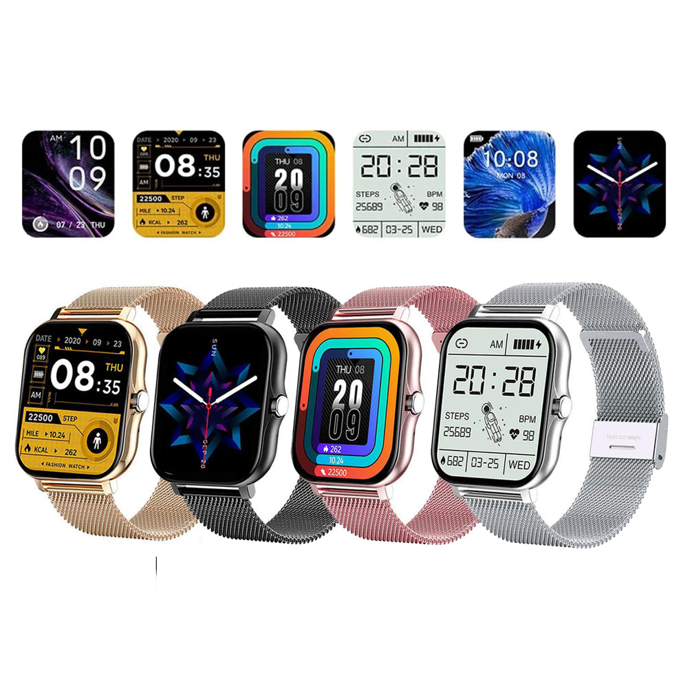 Heart Rate Monitoring Sports Bluetooth Smart Watch with 1 Steel Strap and 1 Silicone Strap