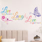 Colorful Live Love Laugh Wall Sticker Motivational Wall Decals