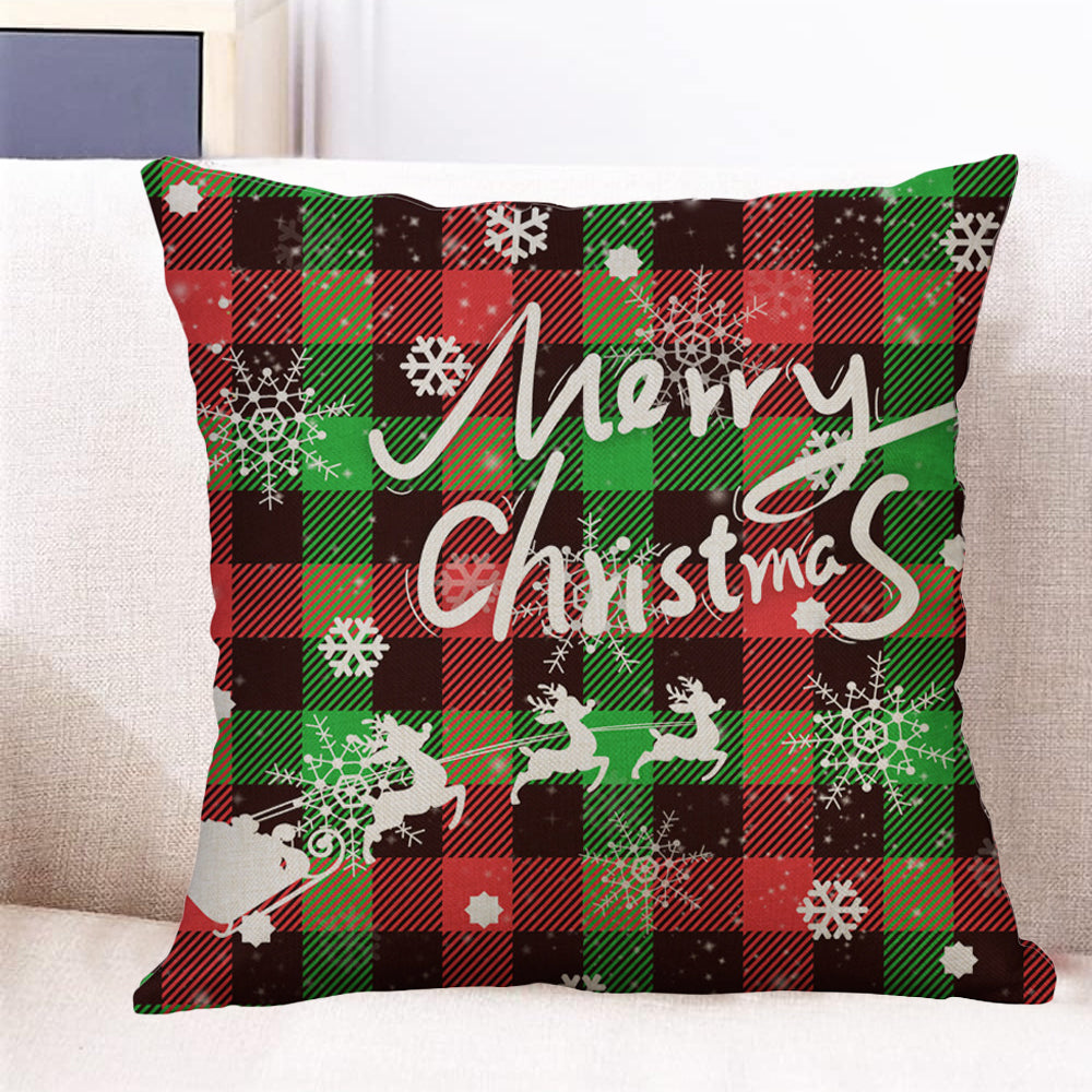 45x45cm Linen Christmas Pillow Cover Throw Pillowcase