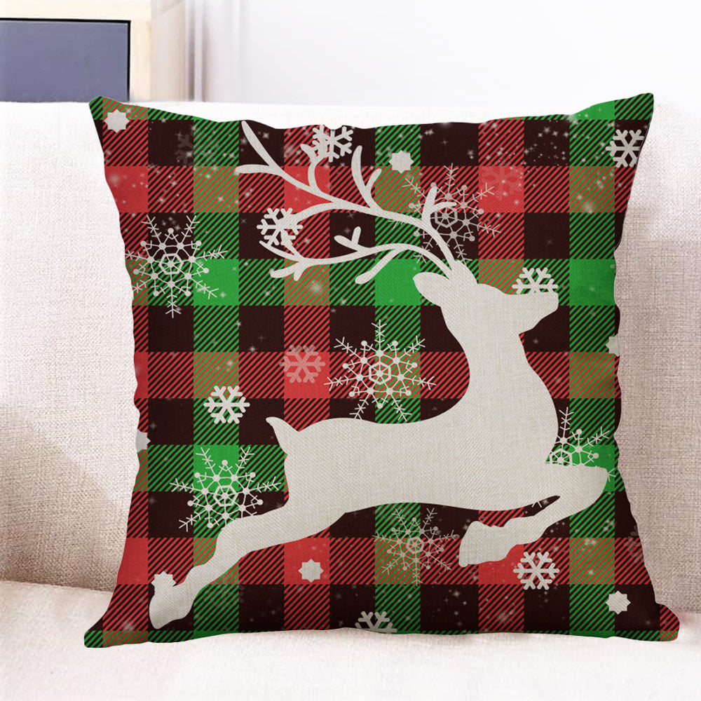 45x45cm Linen Christmas Pillow Cover Throw Pillowcase