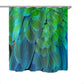 180X180CM Colorful Feathers Polyester Shower Curtain-Blue and Green