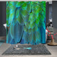 180X180CM Colorful Feathers Polyester Shower Curtain-Blue and Green