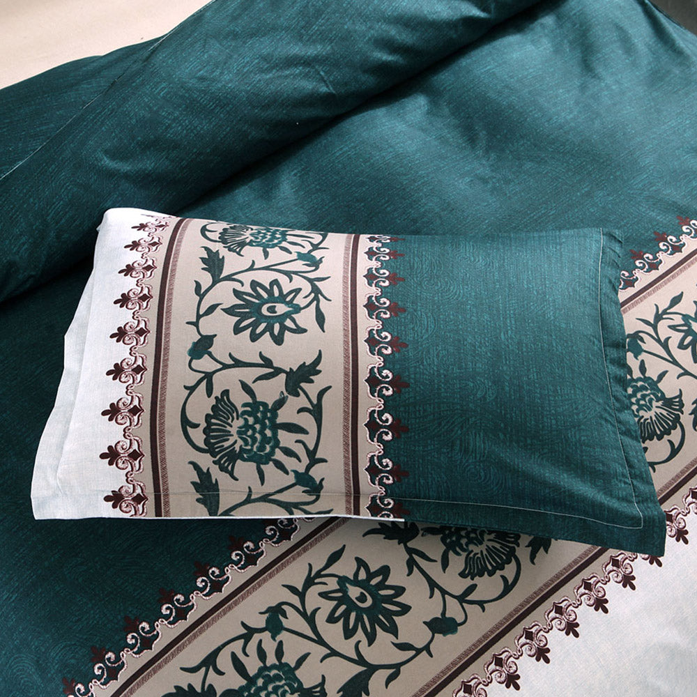 Quilt Cover Bedding Set-Double/Peacock Blue