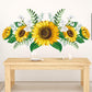 Artificial Sunflower Wall Stickers with Green Leaves Wreath Wall Decals