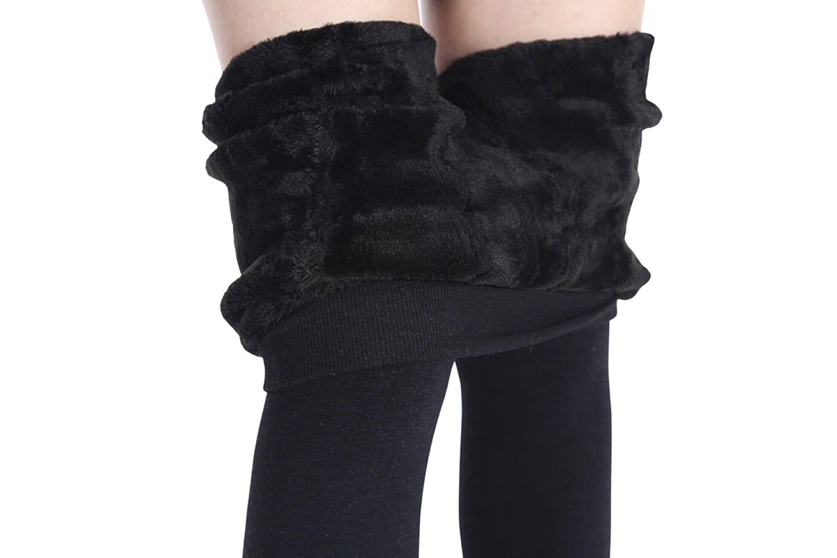 Solid Color Womens Winter Warm Plush Lined Leggings Thick Thermal Skinny Pants