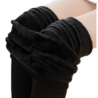 Solid Color Womens Winter Warm Plush Lined Leggings Thick Thermal Skinny Pants