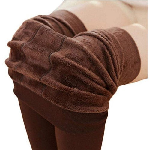 Solid Color Womens Winter Warm Plush Lined Leggings Thick Thermal Skinny Pants