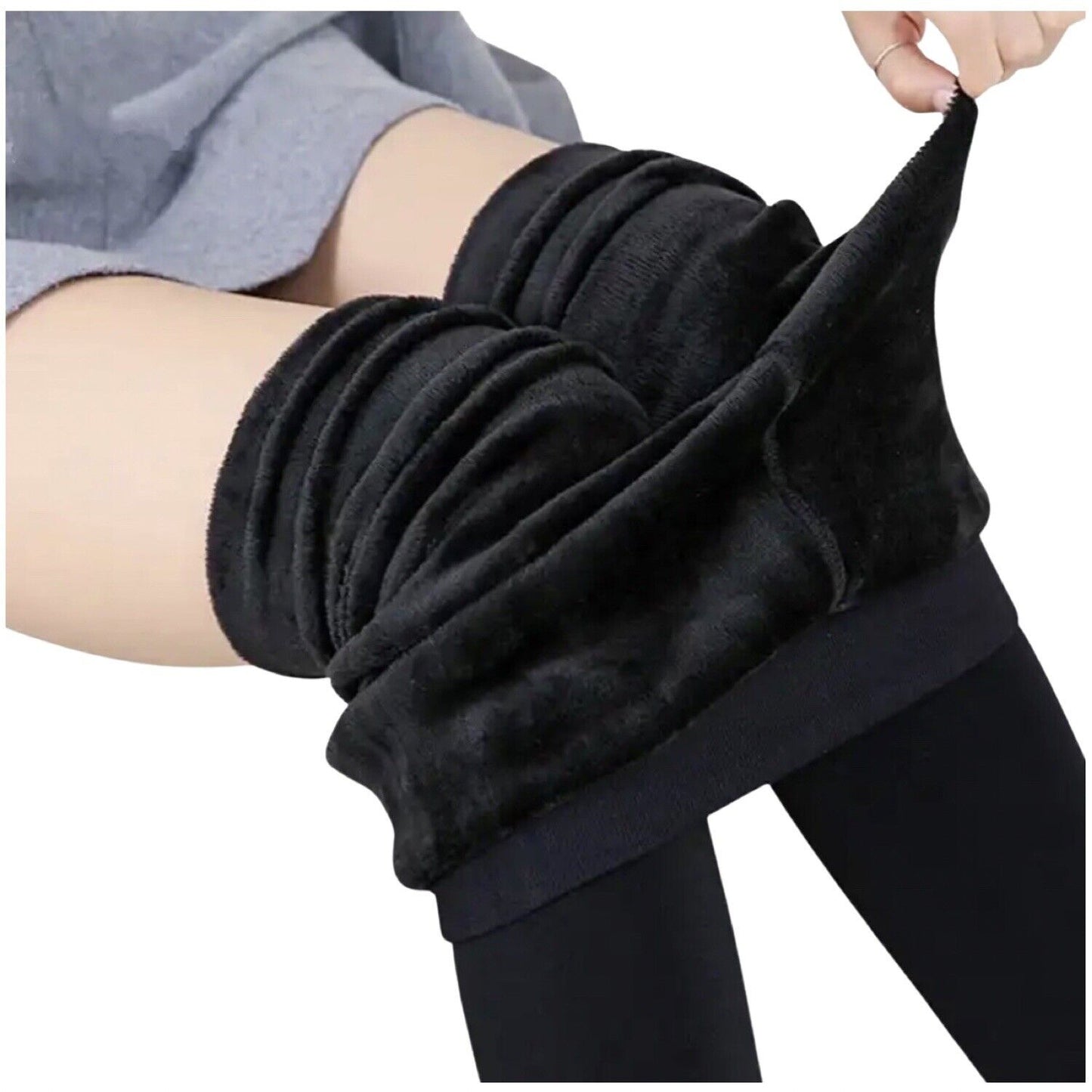 Solid Color Womens Winter Warm Plush Lined Leggings Thick Thermal Skinny Pants