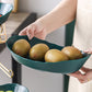 2-Tier Plastic Fruit Plate Wooden Frame