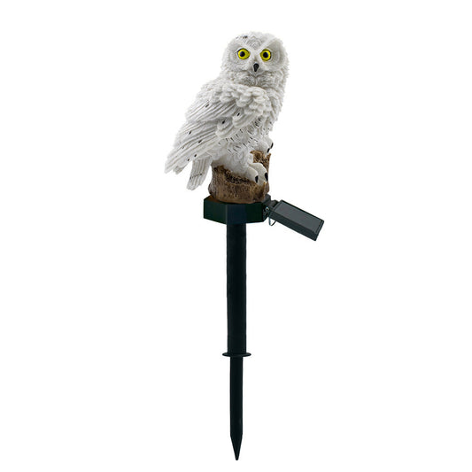 Resin Owl Solar LED Garden Lights with Stake for Outdoor Yard