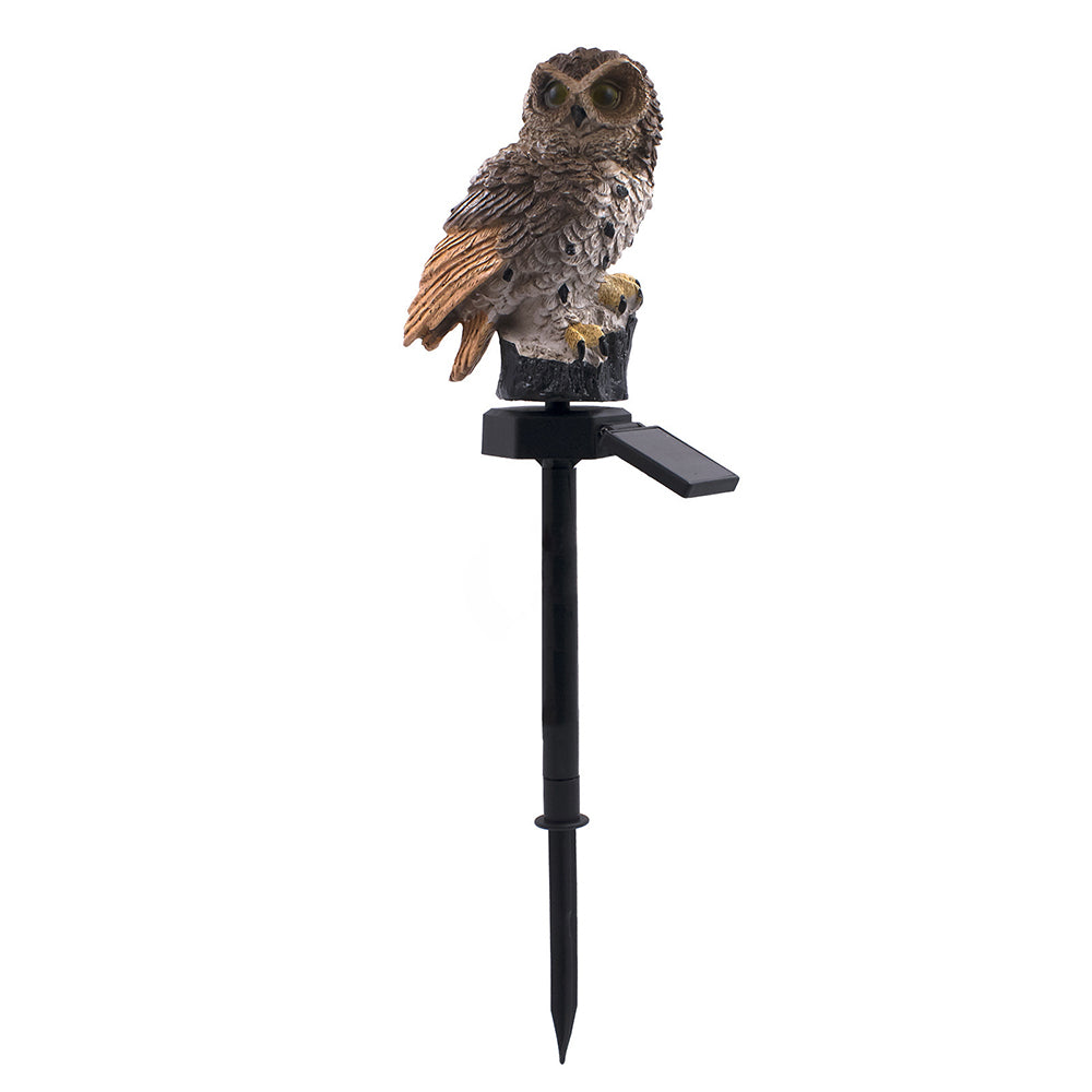 Resin Owl Solar LED Garden Lights with Stake for Outdoor Yard