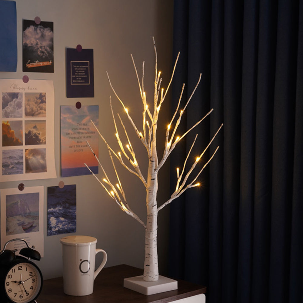 24LED Lighted Birch Tree Light Warm White LED Artificial Branch Tree Lamp