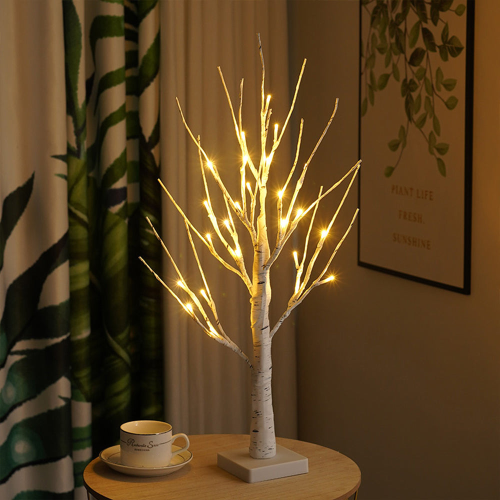 24LED Lighted Birch Tree Light Warm White LED Artificial Branch Tree Lamp