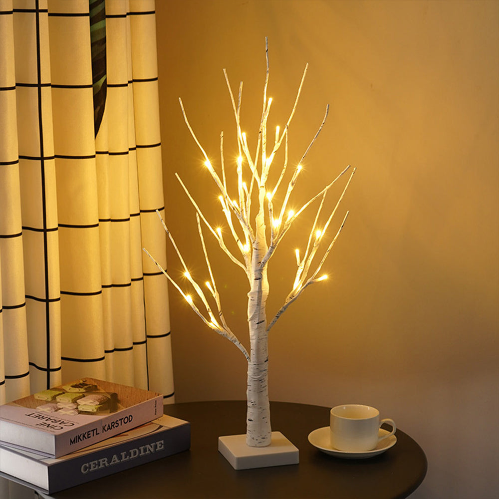 24LED Lighted Birch Tree Light Warm White LED Artificial Branch Tree Lamp
