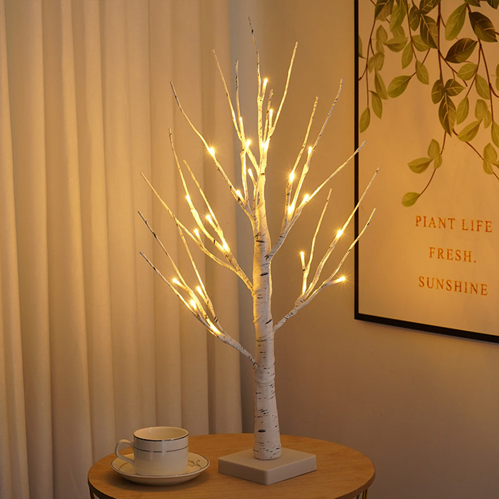 24LED Lighted Birch Tree Light Warm White LED Artificial Branch Tree Lamp